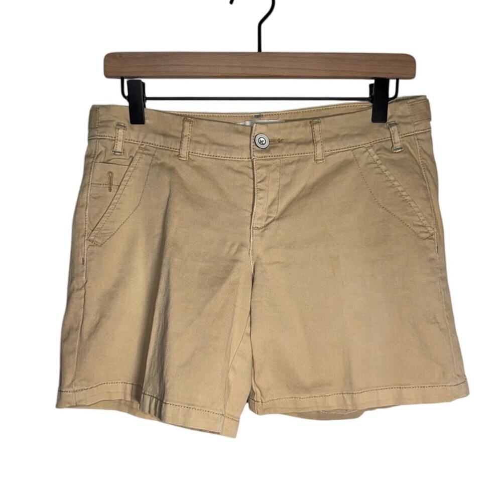 SUNDANCE classic preppy khaki high waist summer cotton golf shorts 4
